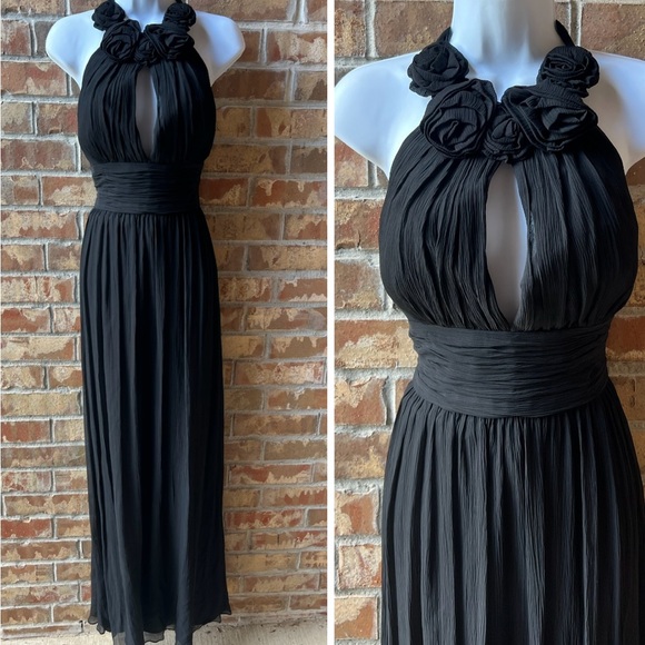 DONNA RICCO LONG BLACK DRESS SIZE 10 - Picture 1 of 9